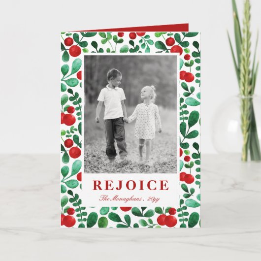 Vertikales Foto Fresh Berries Feiertagskarte (Vorderseite)