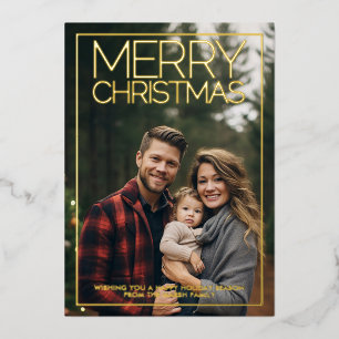 Vertikales Foto Frohe Weihnachten Wüsten grün Gold Folien Feiertagskarte