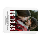 Vertikales Foto für das Hochzeitdatum Save the Dat Magnet (Horizontal)