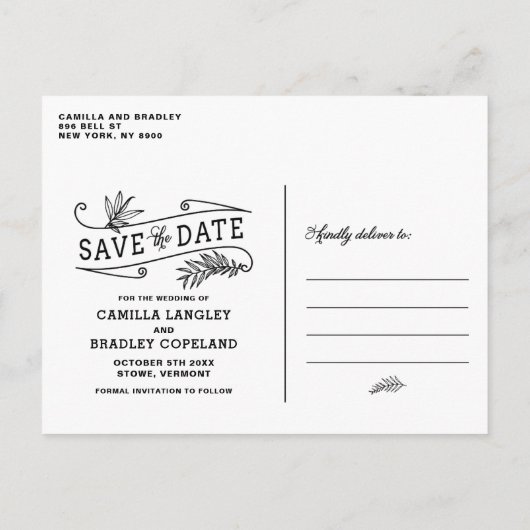 Vertikales Foto für Folienüberlagerungen Save the  Ankündigungspostkarte (Rückseite)