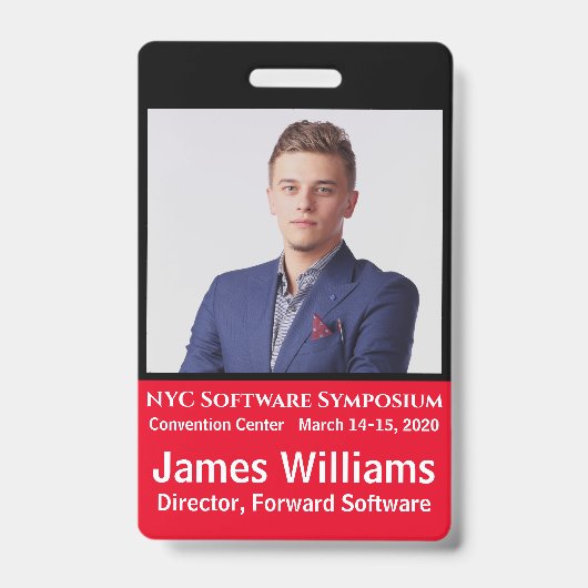 Vertikales Foto-ID-Ereignis Ausweis (Vorderseite)