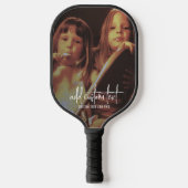 Vertikales Foto mit benutzerdefiniertem Text in Tr Pickleball Schläger (Vorderseite)