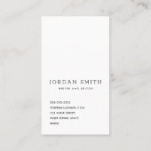 Vertikales Foto mit moderner minimaler beruflicher Visitenkarte (Rückseite)