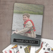 Vertikales Foto mit schwarzem Farbblock für Text Spielkarten