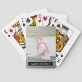 Vertikales Foto mit schwarzem Farbblock für Text Spielkarten (Rückseite)