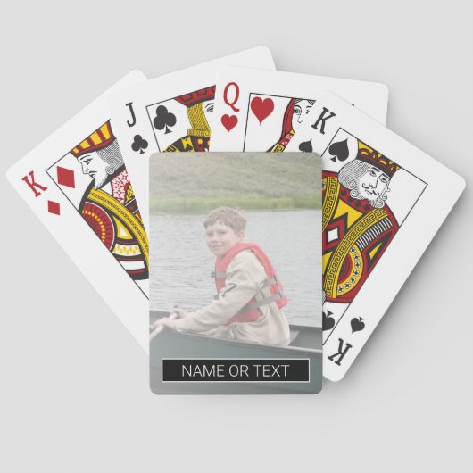 Vertikales Foto mit schwarzem Farbblock für Text Spielkarten (Rückseite)