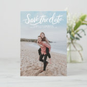 Vertikales Foto mit Skripthandschrift Save the Dat Ankündigung (Stehend Vorderseite)