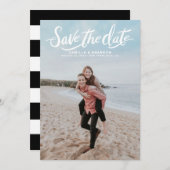 Vertikales Foto mit Skripthandschrift Save the Dat Ankündigung (Vorne/Hinten)