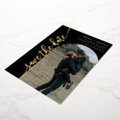 Vertikales Foto Save the Date schwarz Folieneinladung (Gedreht)