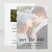 Vertikales Foto Save the Date: Vellumeffekt Date (Vorne/Hinten)