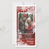 Vertikales Foto - Schnee lassen - Burgund Feiertagskarte (Vorderseite)