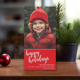 Vertikales Foto - Weihnachts-Rote Schrift - Happy Feiertagskarte