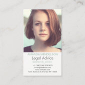 Vertikales Foto weiß Visitenkarte (Vorderseite)