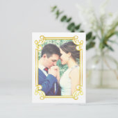 Vertikales gerahmtes verlobtes Paar Postkarte (Stehend Vorderseite)