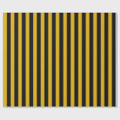 Vertikales Gold und schwarze Streifen Geschenkpapier (Flach)