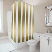 Vertikales Gold und weiße Streifen Duschvorhang (Beispiel)
