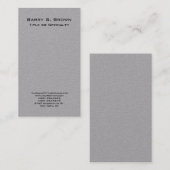 Vertikales Grau Einfach Schlicht Minimalistisch Visitenkarte (Vorne/Hinten)
