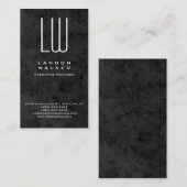 Vertikales Graumuster beruflich modernes Monogramm Visitenkarte (Vorne/Hinten)