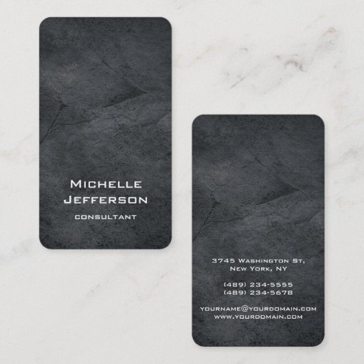 Vertikales Grautextur - Einzigartiges Design Visitenkarte (Vorne/Hinten)