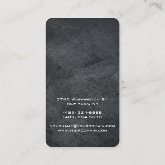 Vertikales Grautextur - Einzigartiges Design Visitenkarte (Rückseite)