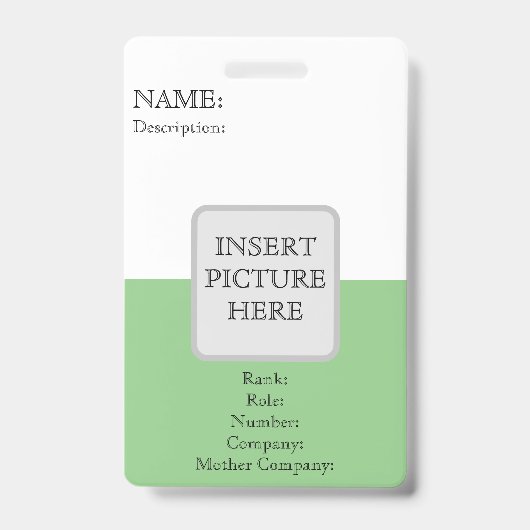 VERTIKALES ID-ABZEICHEN AUSWEIS (Vorderseite)