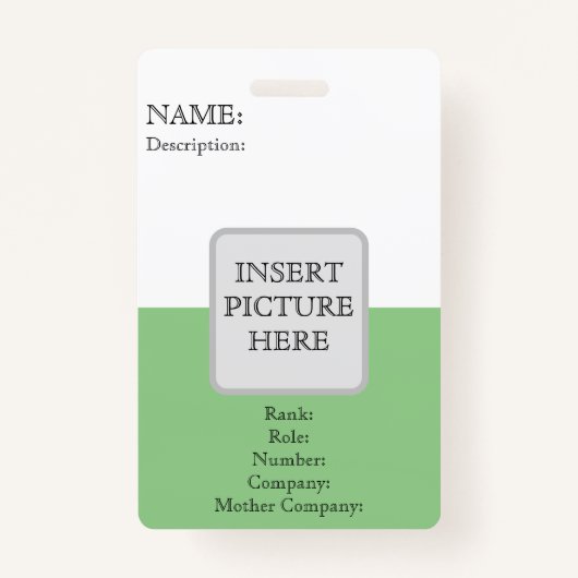 VERTIKALES ID-ABZEICHEN AUSWEIS (Vorderseite)