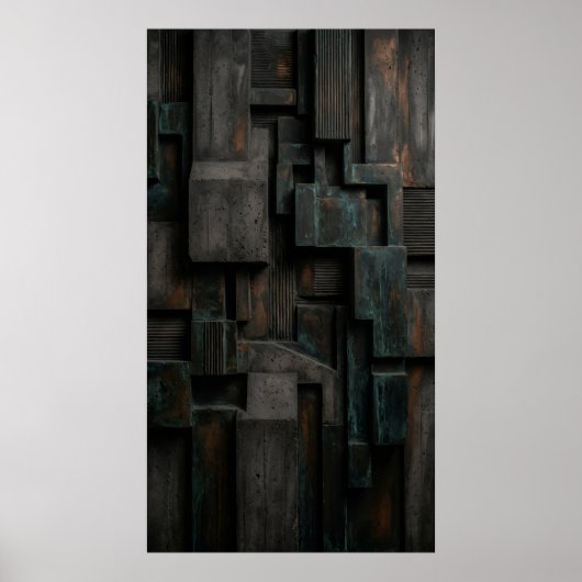 Vertikales Industrie-Blocks-Plakat Poster (Vorne)