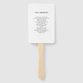 Vertikales klassisches Monogramm in Grau | Hochzei Fächer (Rückseite)