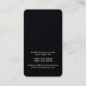 Vertikales künstlerisches Premium Black Unique Des Visitenkarte (Rückseite)