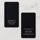 Vertikales künstlerisches Premium Black Unique Des Visitenkarte (Vorne/Hinten)
