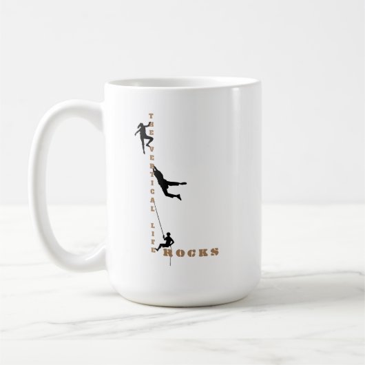 Vertikales Leben - Felsenkletterdesign Kaffeetasse (Links)