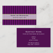 Vertikales Lila Streifenmuster Visitenkarte (Vorne/Hinten)