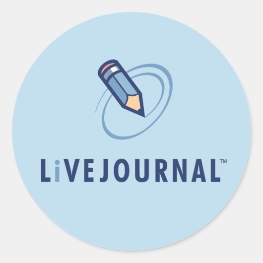 Vertikales LiveJournal-Logo Runder Aufkleber (Vorderseite)