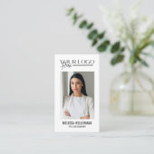 Vertikales Logo für das berufliche QR-Code-Foto Visitenkarte (Stehend Vorderseite)