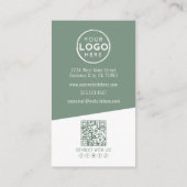 Vertikales Logo für den QR-Code für grünes zeitgen Visitenkarte (Rückseite)