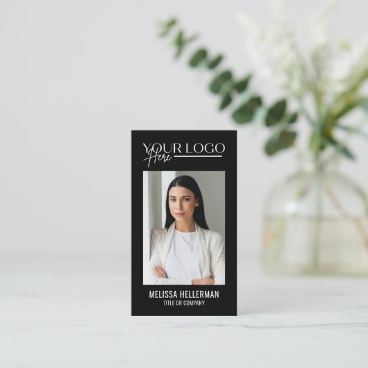 Vertikales Logo für QR-Unternehmen mit beruflichem Visitenkarte (Stehend Vorderseite)