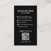 Vertikales Logo für QR-Unternehmen mit beruflichem Visitenkarte (Rückseite)