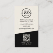 Vertikales Logo für QR-Unternehmen mit beruflichem Visitenkarte (Rückseite)
