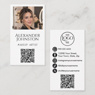 Vertikales Make-up-Artist-Portrait-Branding Visitenkarte
