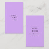 Vertikales Mauve rosa Hintergrund Schlicht modern Visitenkarte (Vorne/Hinten)