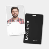 Vertikales Mitarbeiter-Foto-Identitätsdesign Ausweis (Vorder- & Rückseite)