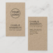 Vertikales, modernes Kraftpapier mit eigenem Logo Visitenkarte (Vorne/Hinten)