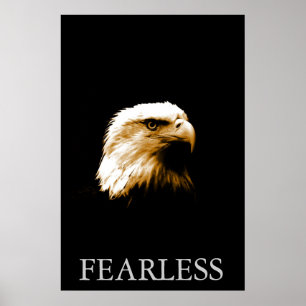 Vertikales Motivationsposter des furchtlosen Weißk Poster