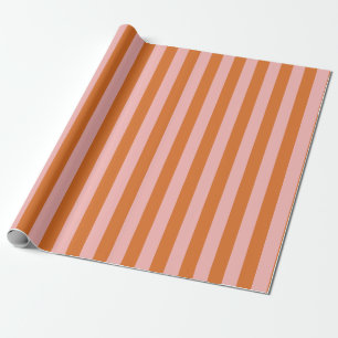 Vertikales Muster in Rosa und Orange Geschenkpapier