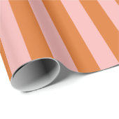 Vertikales Muster in Rosa und Orange Geschenkpapier (Rolleneckpunkt)