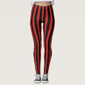 Vertikales Muster schwarz und rot Leggings (Vorderseite)