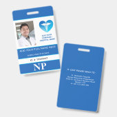 Vertikales NP, Krankenpfleger, Foto-ID Ausweis (Vorder- & Rückseite)