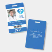 Vertikales NP, Nurse Practitioner Foto ID Bar Code Ausweis (Front & Back)