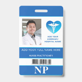 Vertikales NP, Nurse Practitioner Foto ID Bar Code Ausweis