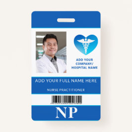 Vertikales NP, Nurse Practitioner Foto ID Bar Code Ausweis